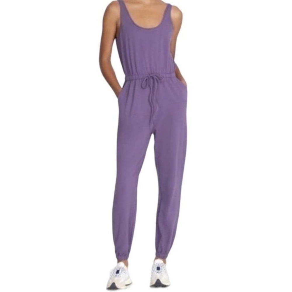 JOHNNY WAS Calme Purple Drawstring Knit Jumper Jumpsuit